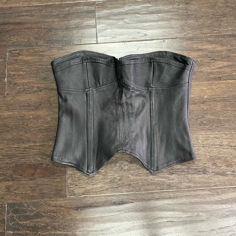 Vintage 80s Genuine Leather bustier top